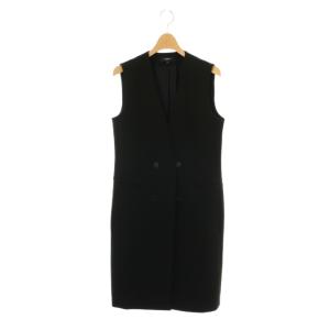 SYNTHETIC CREPE AGGIE ロングベスト ジレ 2 ブラック /HK OS