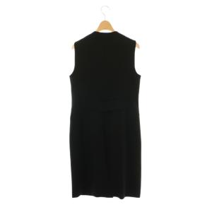 Theory SYNTHETIC CREPE AGGIE ロングベスト ジレ 2 ブラック /HK OS