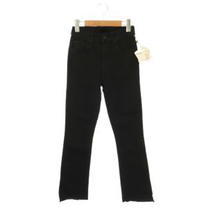 INSIDER CROP STEP FRAY デニムパンツ ジーンズ ジッパーフライ 24 ブラック /DO