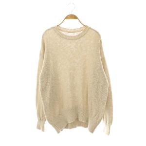 VOLUME SLEEVE KNIT リネン ニット セーター 長袖 ライトベージュ /NR OS