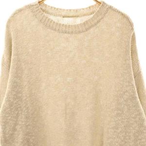 Deuxieme Classe VOLUME SLEEVE KNIT リネン ニット セーター 長袖 ライトベージュ /NR OS