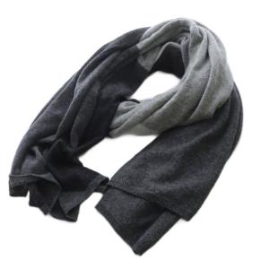 ストール マフラー ニット カシミヤ グレー ブラック /YO17