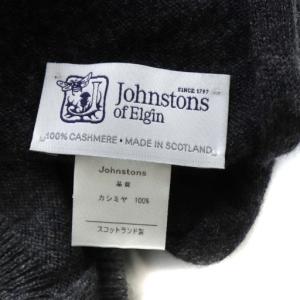 Johnstons of Elgin ジョンストンズ オブ エルガン ストール マフラー ニット カシミヤ グレー ブラック /YO17