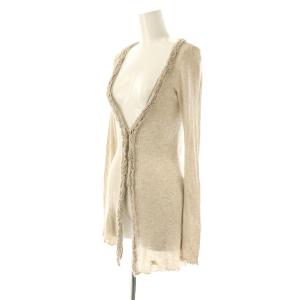 BURBERRY BLUE LABEL シルク混 ロングカーディガン ニット 38 ベージュ /DF OS