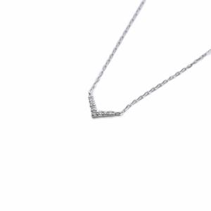 レイヤー ダイヤモンド ネックレス ペンダント K10WG ホワイトゴールド /SR1