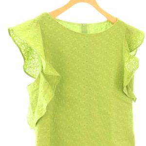 FOXEY BOUTIQUE 24年 44669 CASCADE ブラウス 38 イエローグリーン