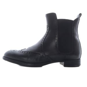 ウイングチップ サイドゴアブーツ 36 ブラック