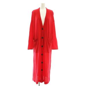 アイツイスト天竺カーディガン ロング 38 レッド /DF OS