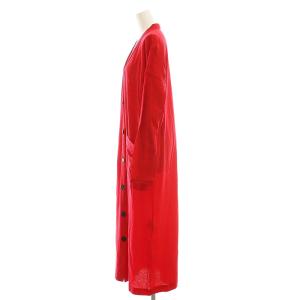 ENFOLD アイツイスト天竺カーディガン ロング 38 レッド /DF OS