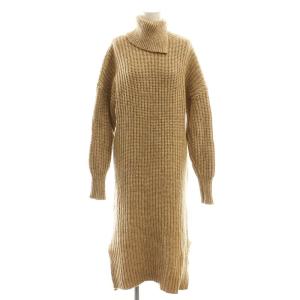 アルパカ ウール タートルネック ニットワンピース 38 ベージュ /CX OS