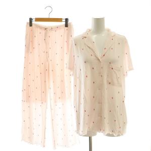 イチゴモチーフシャツ×イチゴモチーフロングパンツ セットアップ ルームウエア F ピンク /CX OS