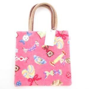 タグ付き キャンディーバー ミニ トートバッグ ピンク 桃色 総柄 /GV