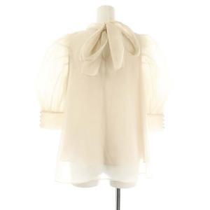 SNIDEL ハーフスリーブオーガンジーブラウス シャツ プルオーバー 七分袖 F オフホワイト /CX OS