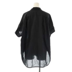 Drawer コットン 半袖ブラウス シャツ プルオーバー 36 チャコールグレー /CX OS