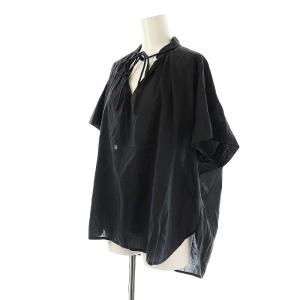 Drawer コットン 半袖ブラウス シャツ プルオーバー 36 チャコールグレー /CX OS