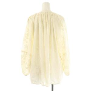 Ron Herman フラワー刺繍 ボリュームブラウス シャツ バンドカラー S アイボリー /CX OS