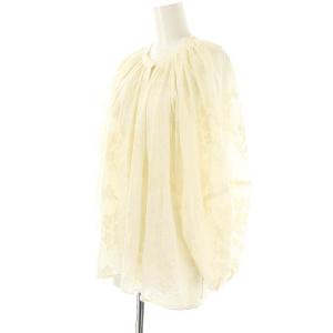 Ron Herman フラワー刺繍 ボリュームブラウス シャツ バンドカラー S アイボリー /CX OS