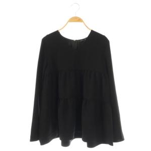 24SS Vネックティアードブラウス プルオーバー 40 ブラック
