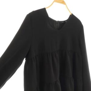 YOKO CHAN YOKOCHAN 24SS Vネックティアードブラウス プルオーバー 40 ブラック