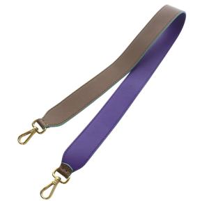 ストラップユー ショルダーストラップ バイカラー レザー ブラウン パープル /YO1 OH