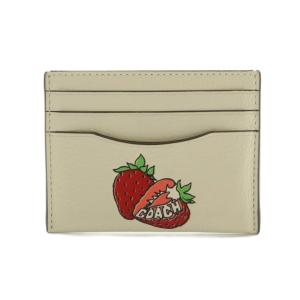 スリム ID カードケース ストロベリー グラフィック レザー チョーク マルチカラー CAR33 /MI