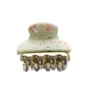 マーブル ミニヘアクリップ アイボリー ゴールド色 /SR53