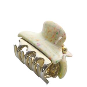 acca マーブル ミニヘアクリップ アイボリー ゴールド色 /SR53