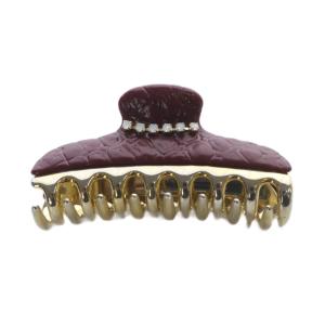 型押し ラインストーン ヘアクリップ ボルド? ゴールド色 /SR3