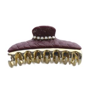 acca 型押し ラインストーン ヘアクリップ ボルド? ゴールド色 /SR3