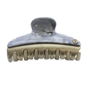 マーブル ラインストーン クリップ グレー ゴールド色 /SR45