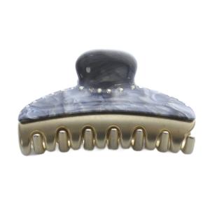 Alexandre De Paris マーブル ラインストーン クリップ グレー ゴールド色 /SR45