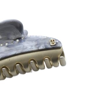 Alexandre De Paris マーブル ラインストーン クリップ グレー ゴールド色 /SR45