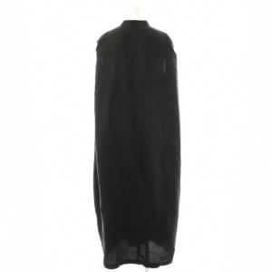 ebure 25AW リネンサテン ノースリーブワンピース 36 ブラック