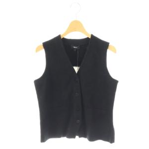 25SS Texture Boucle Button Front Gilet ニットジレ ベスト S ブラック