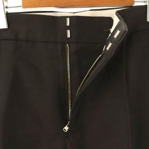 Drawer ウールモヘヤシルク タックパンツ テーパード 40 ブラック /HK OS