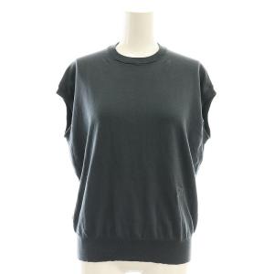 16Gコットン天竺ノースリーブニット プルオーバー 2 ダークグレー /DF OS