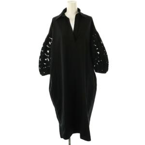 カットワークスリーブシャツワンピース F ブラック /DO OS