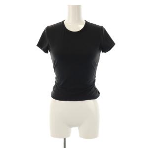 バックオープンショートスリーブTシャツ カットソー 半袖 ブラック /DF OS SH