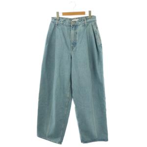 デニムツータックパンツ ジーンズ ワイド 28 ライトブルー /DF OS SH