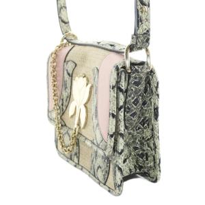 FURLA チューベローズ ショルダーバッグ レザー パイソン柄 白 ホワイト /AS OS