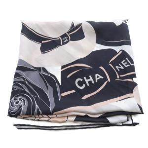 CHANEL シルク カメリア ココマーク スカーフ