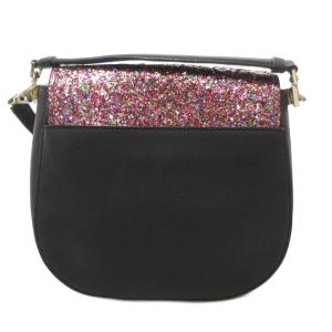 kate spade new york ショルダーバッグ グリッター カウレザー 黒 ブラック ピンク /JS