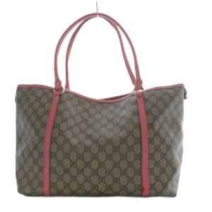 GUCCI トートバッグ GGスプリーム ポーチ付き グレー ピンク 197953