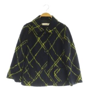 ウール アーガイル柄 ジャケット シャギー 40 ネイビー /MY OS