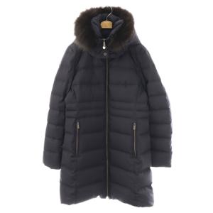 西川ダウンサージロングダウンコート 38 ネイビー