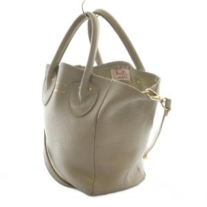 YOUNG & OLSEN PETITE LEATHER TOTE ショルダーバッグ ハンド 2way グレージュ /SS OS