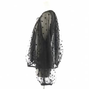 Diagram GRACE CONTINENTAL 25SS チュールノーカラーブルゾン ジャケット ジップアップ 38 黒 /NR OS