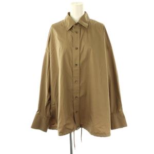 25SS CO/PEヘムギャザーシャツ 長袖 カーキ /DO OS