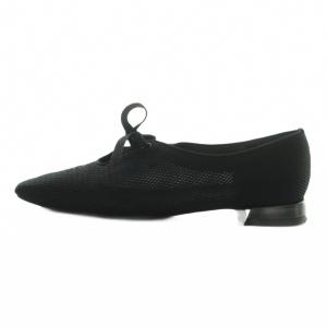 Le Talon 25SS セミシアーレースアップマニッシュ シューズ フラットシューズ スクエアトゥ 23.5cm 黒