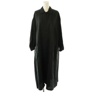 WRITE リネンロングシャツワンピース S ブラック /DF OS